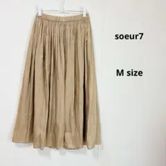 soeur7 スール　プリーツスカート M ベージュ　光沢感　ロング　透け感のサムネイル