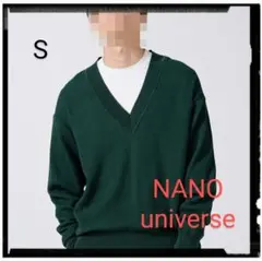 【美品】LB.03/コットンシルケット鹿の子ビッグVネックニット