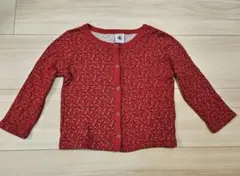 赤い花柄カーディガン 104cm
