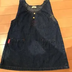 ★めちゃカワ★デニムワンピースジャンパースカート女の子幼稚園保育園幼児100cm