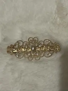 ヘア　アクセサリー　ダブルピン　ゴールド