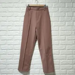 【美品未使用】テーパードパンツ カジュアル オフィス ウエストゴム くすみピンク
