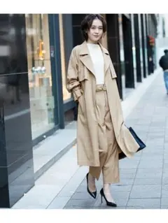 アダムエロペ CARREMAN トレンチコート チェック