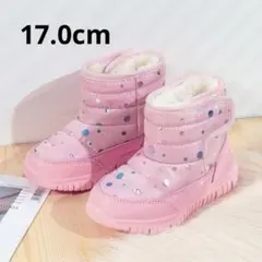 スノーブーツ キッズ ウインターブーツ ベビー 女の子 ピンク 17cm