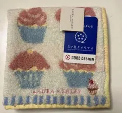 新品　ローラアシュレイ　カップケーキ　スイーツ　タオルハンカチ　ハンドタオル