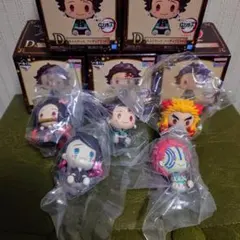 一番くじ　鬼滅の刃　D賞　ちょこのっこ　5点　　フィギュア　コンプ　心を燃やせ