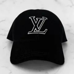 美品 ルイヴィトン LV シグネチャー コーデュロイ キャップ ブラック Mのサムネイル