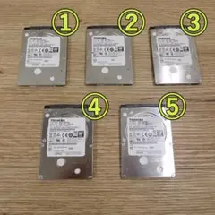 【2.5インチHDD】TOSHIBA 500GB×5台セット