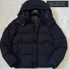 ✨極美品✨ナノユニバース 西川ダウン 2way ダブルジップ 肉厚 ネイビー