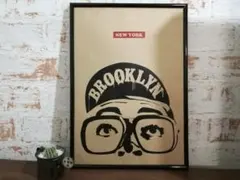 アートポスター　BROOKLYN NEW YORK　ブラウン