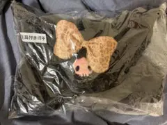 サンリオ 耳付き帽子 ヒョウ柄リボン