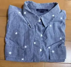 【古着】TOMMY HILFIGER 星柄長袖シャツ