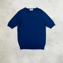 JOHN SMEDLEY 半袖 クルーネックニット S ブルー 英国製 - メルカリ