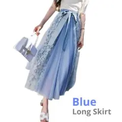 フレアスカート シフォン ふんわり ロングスカート ミモレ丈