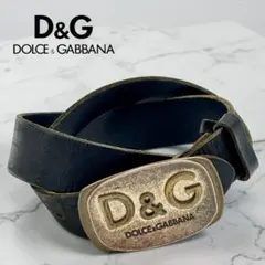 D&G ドルチェ＆ガッバーナ ロゴバックル レザーベルト 85 ドルガバ