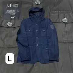 【456】ARMANI JEANS フード付きジャケット ブラック Lサイズのサムネイル