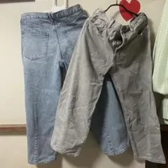 デニムパンツ2点　ライトブルーとグレー