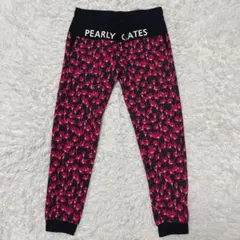 パーリーゲイツ パンツ スウェット 桜 赤 ストレッチ ゴルフウェア