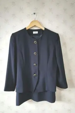 ☆昭和レトロ CENEFA ノーカラージャケット タイトスカート スーツセット☆