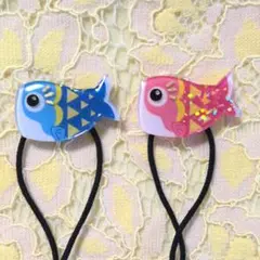 ベビーキッズヘアゴム　鯉のぼり　端午の節句　プラバン　ハンドメイド