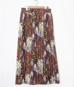 イズスカラー　553263：豊穣と繁栄柄スウェードポンチプリーツスカート