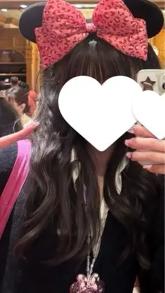 ミニーマウス カチューシャ ヒョウ柄 リボン ピンク ビックリボン 美品 廃盤