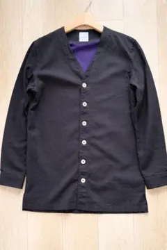 【美品】ポールスミス メインライン ノーカラーシャツ 黒 193305 Lサイズ