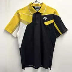 ヨネックス ポロシャツ 半袖 テニスウェア バドミントンウェア S 古着 黒 黄