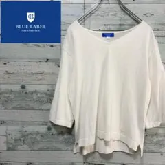 ☆美品☆ブルーレーベルクレストブリッジ　プルオーバー 五分袖ニット　チェック切替