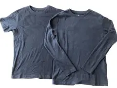 ★美品★ ユニクロ ★ 半袖 長袖 Tシャツ 2枚セット 黒 140 150