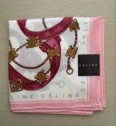 CELINE 綿ハンカチ ピンク