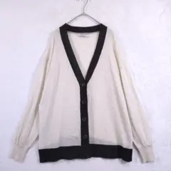 薄手カーディガン バイカラー Vネック M透け感 羽織 春夏 冷房対策 日除け