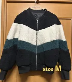 ボアジャケット サイズM 多色ストライプ