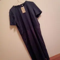 無印良品 ネイビー 半袖ワンピース Lサイズ