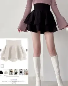 GRL インパン裏地付きフレアミニスカート アイボリー/S