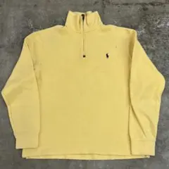 Ralph Laurenラルフローレン ハーフジップコットンニット イエローM