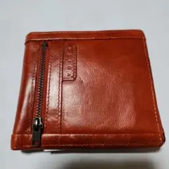 オレンジ イタリアンレザー 二つ折り財布