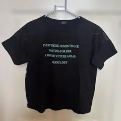 JENNI love メッシュ袖 Tシャツ ブラック