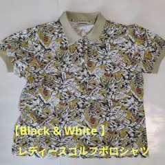 【Black & White 】レディースゴルフポロシャツ Mサイズのサムネイル