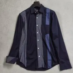 極美品　現行　ブラックレーベルクレストブリッジ　シャツ　異素材　チェック