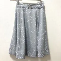 ミッシュマッシュ　リバーシブルスカート　M 水色　ドット　水玉　フレアスカート