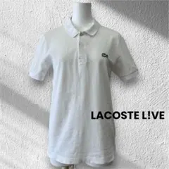 LACOSTE L!VE 半袖ポロシャツ　ユニセックス ロゴ　ホワイトのサムネイル