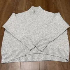 H&M モックネック オーバーサイズ ニット セーター グレー XS