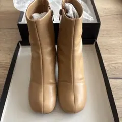 ADAM ET ROPE' スクエアストレッチブーツ　ベージュ【23.0】