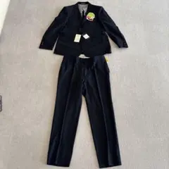 (新品)洋服の青山メンズスーツ　上下セットアップ　濃紺　ストライプ