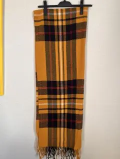 チェック柄マフラー マスタードイエロー