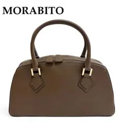 モラビト MORABITO ショルダーバッグ がま口 総柄 茶色 ブラウン