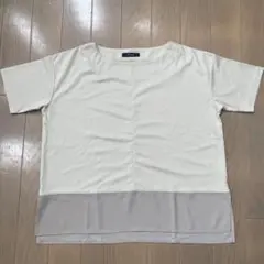 Le souk バイカラーTシャツ 半袖 アイボリー/グレーのサムネイル