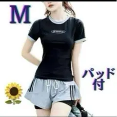 M 水着 レディース 体型カバー 上下2点セット半袖ラッシュガード フィットネス