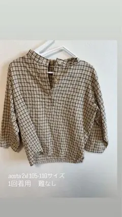 aosta チェック柄 長袖ブラウス 2xl